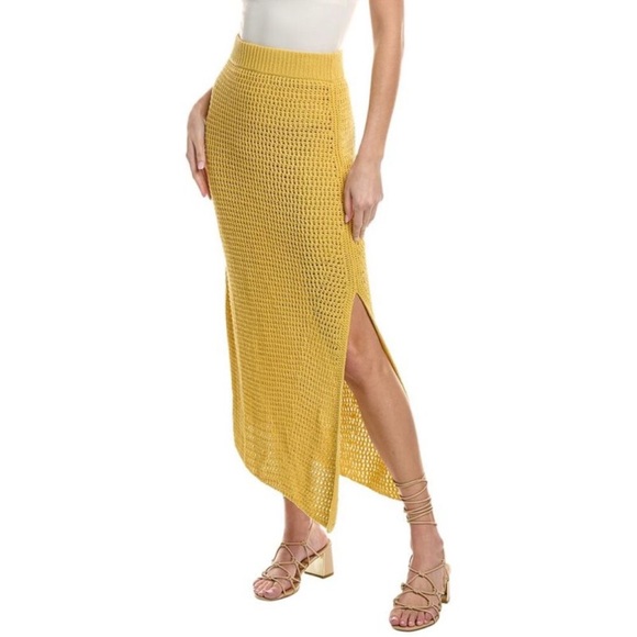 RARE A.L.C. Womens Yellow Knit Caleb Midi Skirt NWT - Picture 2 of 5